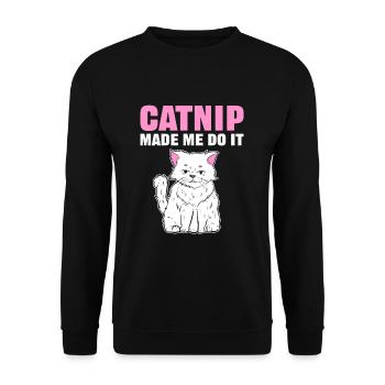 L’herbe à chat m’a fait le faire Cat Nip - Sweat-shirt Unisexe - noir - Devant - Alina (178cm) & Michal (187cm)
