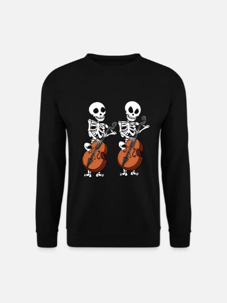 Kontrabass Skelette Orchester Big Band Kontrabass - Unisex Pullover - Schwarz