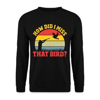 Chasse aux pigeons Chasse aux pigeons Chasseur de pigeons Pigeons - Sweat-shirt Unisexe - noir - Devant - Alina (178cm) & Michal (187cm)