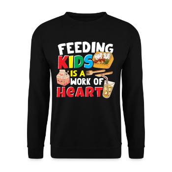 Feeding Kids Is A Work Of Heart Cafeteria Worker - Unisex Sweatshirt - black - Front - Alina (178cm) & Michal (187cm)