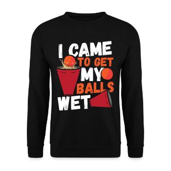 I Came To Get My Balls Wet Beer Pong - Unisex Sweatshirt - black - Front - Alina (178cm) & Michal (187cm)