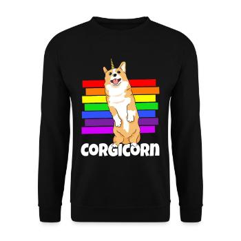 Corgi Dog Corgis Welsh-Corgi Dog Race Animal Dog - Sweat-shirt Unisexe - noir - Devant - Alina (178cm) & Michal (187cm)
