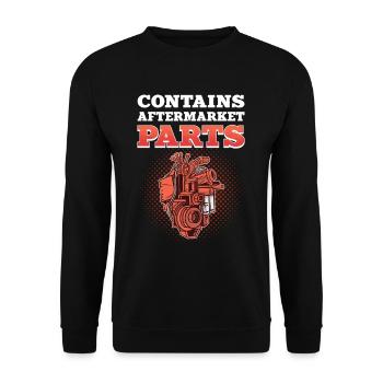 Contains Aftermarket Parts Heart Surgery - Unisex Sweatshirt - black - Front - Alina (178cm) & Michal (187cm)