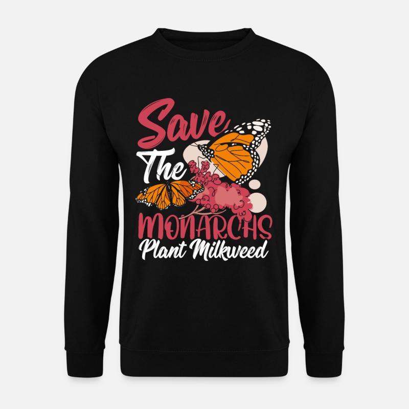 Papillons monarques Papillons Plantant Mon - Sweat-shirt Unisexe - noir