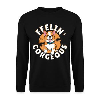 Corgi Chien Corgis Gallois-Corgi Animaux Sweet-Corgi We - Sweat-shirt Unisexe - noir - Devant - Alina (178cm) & Michal (187cm)