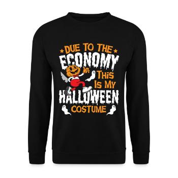 Due to the Economy This Is My Halloween Costume - Unisex Sweatshirt - black - Front - Alina (178cm) & Michal (187cm)