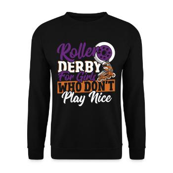 Rollschuhlaufen Roller-Derby Rollschuhlaufen Rolle - Unisex Pullover - Schwarz - Vorne - Alina (178cm) & Michal (187cm)