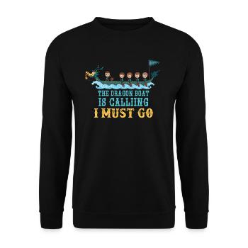 Drachenboot Paddelboot Japan japanisches Rudern - Unisex Pullover - Schwarz - Vorne - Alina (178cm) & Michal (187cm)