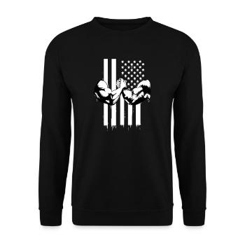 Arm wrestling tree felling weight training Armwrestling - Unisex Sweatshirt - black - Front - Alina (178cm) & Michal (187cm)