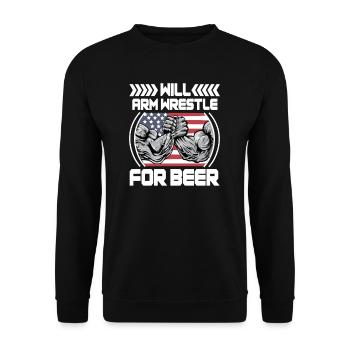 Arm wrestling tree felling weight training Armwrestling - Unisex Sweatshirt - black - Front - Alina (178cm) & Michal (187cm)