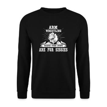 Arm wrestling tree felling weight training Armwrestling - Unisex Sweatshirt - black - Front - Alina (178cm) & Michal (187cm)