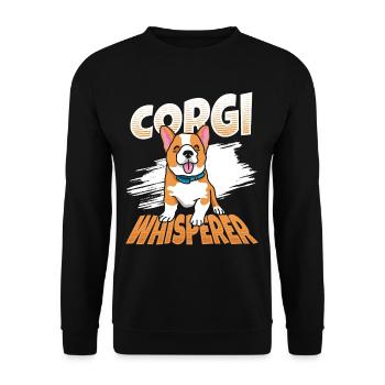 Corgi Whisperer Dog Lover Welsh Corgi - Unisex Sweatshirt - black - Front - Alina (178cm) & Michal (187cm)