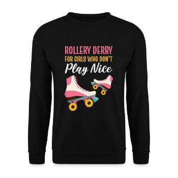 Roller Skating Skater Rollerblades Roller Derby Ha - Unisex Pullover - Schwarz - Vorne - Alina (178cm) & Michal (187cm)