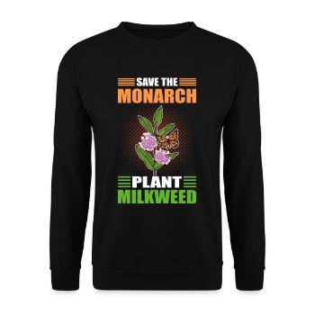 Monarch Schmetterling Schmetterlinge Pflanzung Rau - Unisex Pullover - Schwarz - Vorne - Alina (178cm) & Michal (187cm)