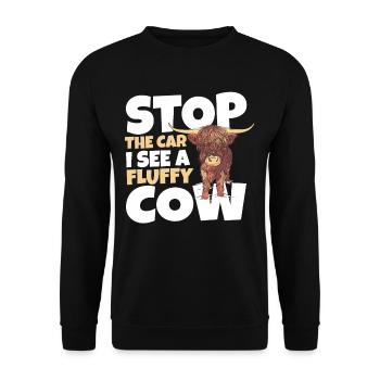 Highland Cattle Highland Cow Farmer Farm - Sweat-shirt Unisexe - noir - Devant - Alina (178cm) & Michal (187cm)