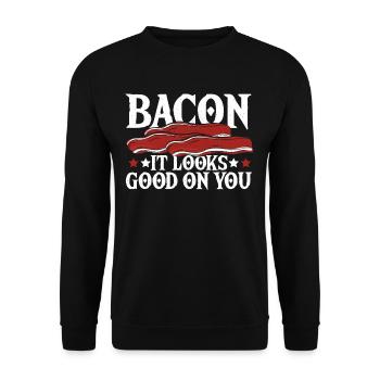 Petit-déjeuner Speck Schinekn Sau - Sweat-shirt Unisexe - noir - Devant - Alina (178cm) & Michal (187cm)