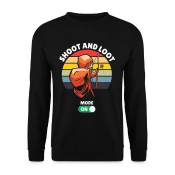Shoot and Loot Mode On Archery Hunting Archer - Unisex Sweatshirt - black - Front - Alina (178cm) & Michal (187cm)