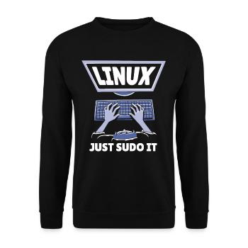 Linux Software Open Source Programmieren Programmi - Unisex Pullover - Schwarz - Vorne - Alina (178cm) & Michal (187cm)
