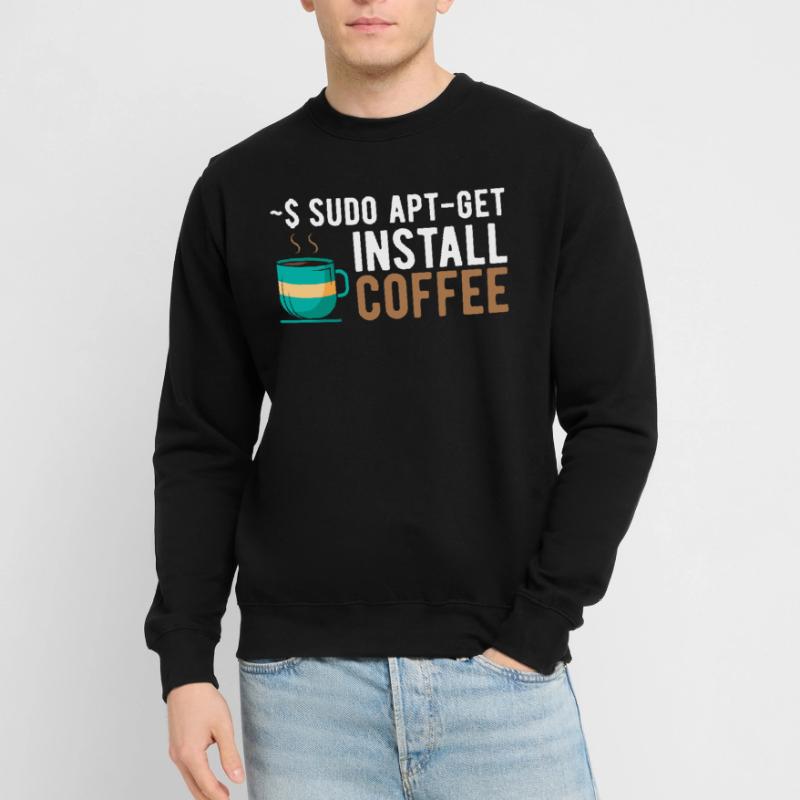 ~$ sudo apt-get install coffee Linux Programmer Unisex Sweatshirt