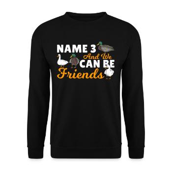 Canard Chasse au canard Oiseaux aquatiques - Sweat-shirt Unisexe - noir - Devant - Alina (178cm) & Michal (187cm)