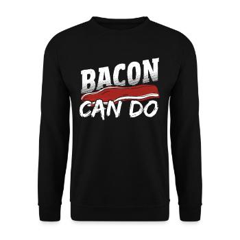 Bacon Can Do Ham Breakfast Bacon and Egg - Unisex Sweatshirt - black - Front - Alina (178cm) & Michal (187cm)
