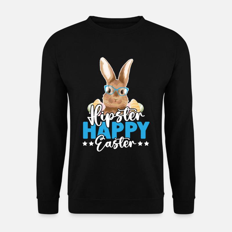 Hipster Joyeuses Pâques - Sweat-shirt Unisexe - noir