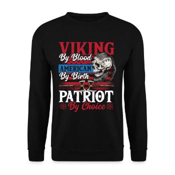 Viking par le sang américain par naissance patriote par - Sweat-shirt Unisexe - noir - Devant - Alina (178cm) & Michal (187cm)