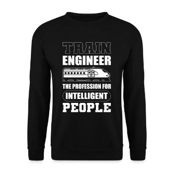 Train Engineer The Profession For Intelligent - Unisex Sweatshirt - black - Front - Alina (178cm) & Michal (187cm)