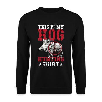 This Is My Hog Hunting Shirt Hog Slayer Wild Boar - Unisex Pullover - Schwarz - Vorne - Alina (178cm) & Michal (187cm)