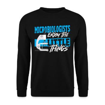 Microbiologists Enjoy The Little Things - Unisex Sweatshirt - black - Front - Alina (178cm) & Michal (187cm)