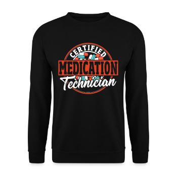 Certified Medication Technician Pharmacy - Unisex Sweatshirt - black - Front - Alina (178cm) & Michal (187cm)