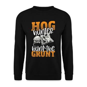 Chasseur de porcs Chasse Le Grunt Chasseur de sanglier - Sweat-shirt Unisexe - noir - Devant - Alina (178cm) & Michal (187cm)