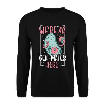 Nous sommes tous des compagnons de cellule ici Microbiologie - Sweat-shirt Unisexe - noir - Devant - Alina (178cm) & Michal (187cm)