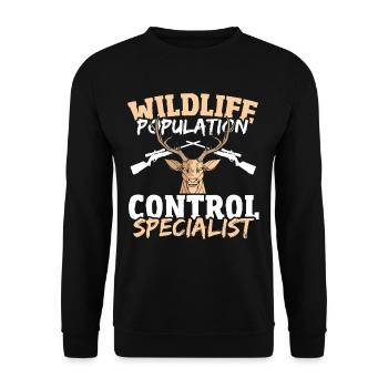 Wildlife Population Control Specialist - Unisex Sweatshirt - black - Front - Alina (178cm) & Michal (187cm)