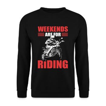 Weekends Are For Riding Motorcycle Biker - Unisex Sweatshirt - black - Front - Alina (178cm) & Michal (187cm)