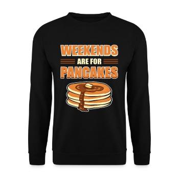 Weekends Are For Pancakes Pancake Brunch - Unisex Sweatshirt - black - Front - Alina (178cm) & Michal (187cm)