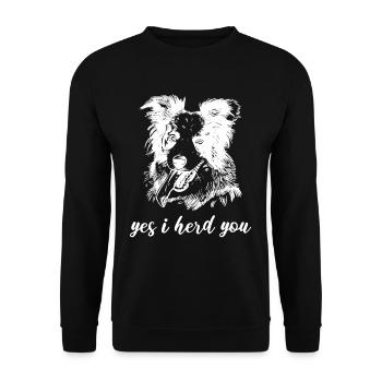 Oui je vous garde border collie chien de troupeau - Sweat-shirt Unisexe - noir - Devant - Alina (178cm) & Michal (187cm)