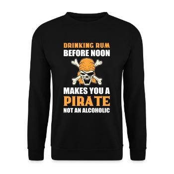 Drinking Rum Before Noon Makes You A Pirate Not - Unisex Sweatshirt - black - Front - Alina (178cm) & Michal (187cm)