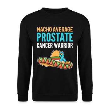 Nacho Average Prostate Cancer Warrior Light Blue - Unisex Pullover - Schwarz - Vorne - Alina (178cm) & Michal (187cm)