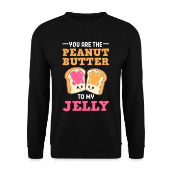 You Are The Peanut Butter To My Jelly PB and - Unisex Pullover - Schwarz - Vorne - Alina (178cm) & Michal (187cm)