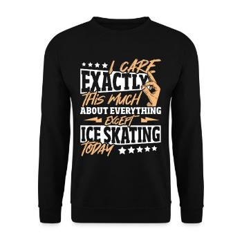 I Care Exactly This Much About Everything Except - Unisex Sweatshirt - black - Front - Alina (178cm) & Michal (187cm)
