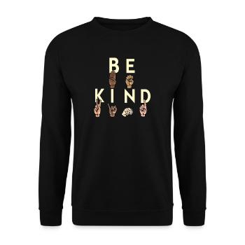 Deaf Hearing Impaired Hearing aid Sign Language - Unisex Sweatshirt - black - Front - Alina (178cm) & Michal (187cm)
