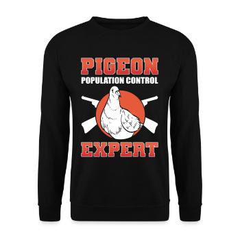 Pigeon Population Control Expert Pigeon Hunting - Unisex Sweatshirt - black - Front - Alina (178cm) & Michal (187cm)