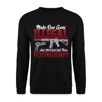 2nd Amendment Gun Rights Gun Lover - Unisex Sweatshirt - black - Front - Alina (178cm) & Michal (187cm)