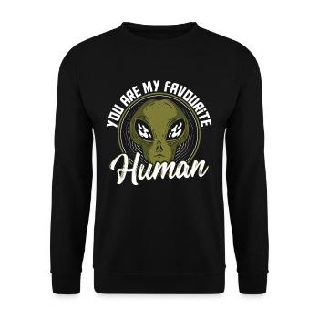 You Are My Favourite Human Aliens - Unisex Pullover - Schwarz - Vorne - Alina (178cm) & Michal (187cm)