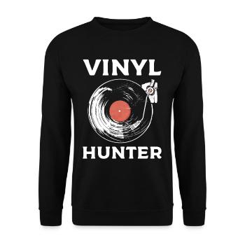 Collectionneur de disques vinyles Vinyl Hunter - Sweat-shirt Unisexe - noir - Devant - Alina (178cm) & Michal (187cm)