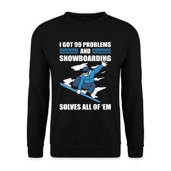 J’ai 99 problèmes et le snowboard résout tout - Sweat-shirt Unisexe - noir - Devant - Alina (178cm) & Michal (187cm)
