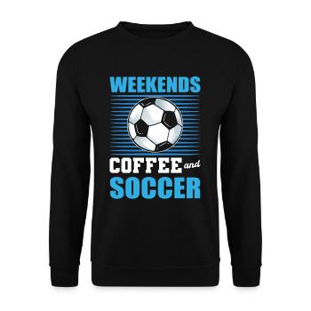 Weekends Coffe and Soccer - Unisex Sweatshirt - black - Front - Alina (178cm) & Michal (187cm)