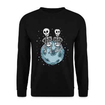 Clarinet Mon Skeleton Music Gift Clarinet - Unisex Sweatshirt - black - Front - Alina (178cm) & Michal (187cm)