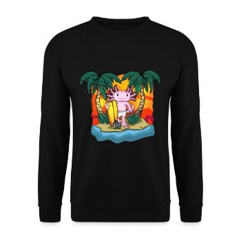 Surfer Cadeau Enfants Plage Baignade Mer Axolotl - Sweat-shirt Unisexe - noir - Devant - Alina (178cm) & Michal (187cm)